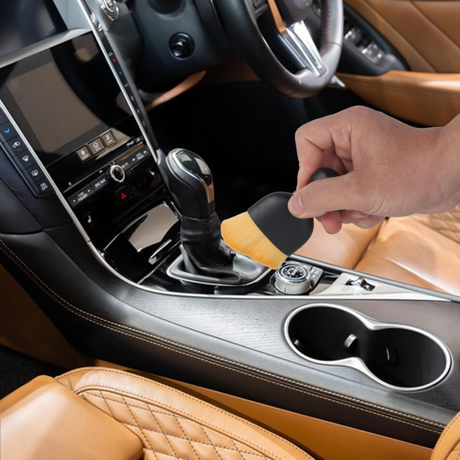 6 Pcs Car Brushes, Car Cleaning Brush Interior Car Dust Brush Tools, Soft Car Interior Cleaning Brush Detailing Brush, Curved Dusting Brush for Cleaning Crevice Air Outlet Automotive Accessories