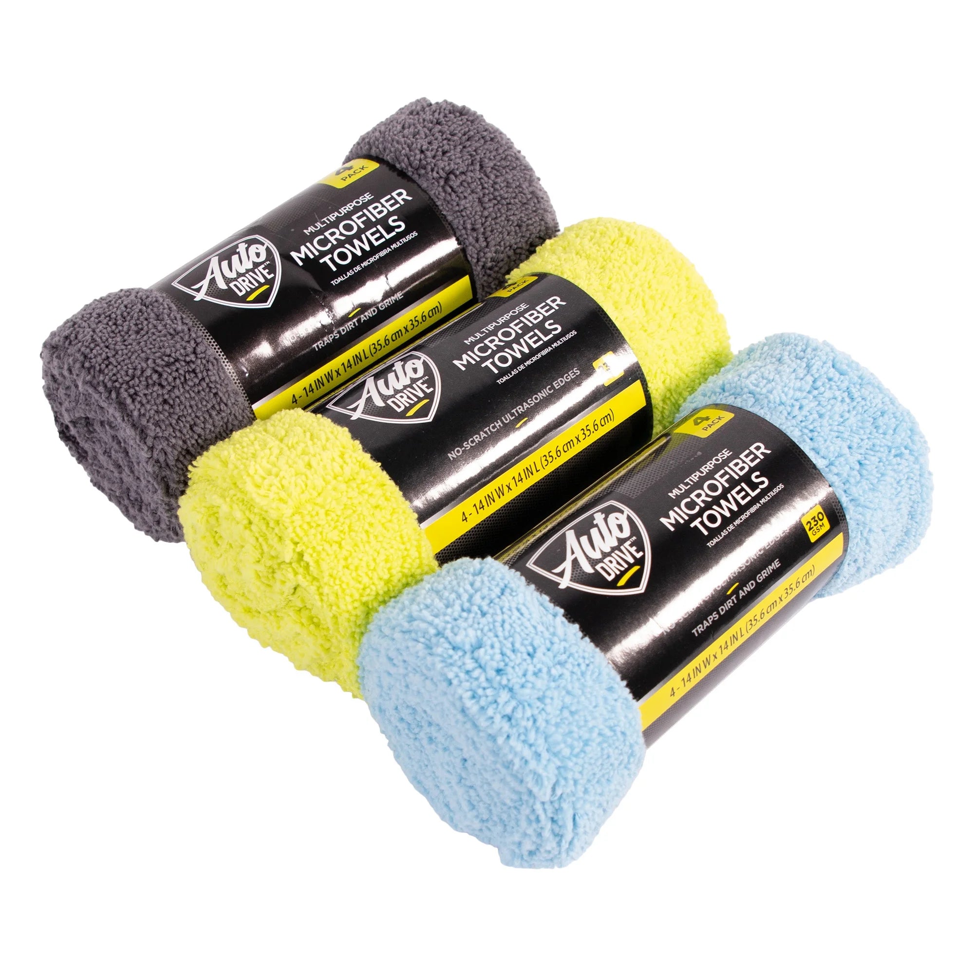 (4 Pack)  Multi-Purpose Microfiber Towel 4 Pack, Assorted Colors